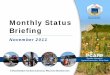PCAPP Monthly Status Briefing November 2011