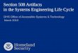 Section 508 Artifacts in the systems engineering life cycle 20100307 2030