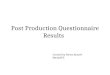 Post production questionnaire results
