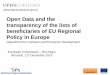 Open Data and the transparency of the lists of beneficiaries of EU Regional Policy in Europe