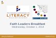 Presentation to Faith Leaders on October 1, 2014