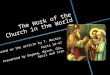 The work of the church in the world