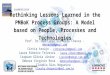 Rethinking Lessons Learned in the PMBoK Process Groups: A Model based on People, Processes and Technologies
