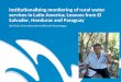 Institutionalising monitoring of rural water services in Latin America; Lessons from El Salvador, Honduras and Paraguay