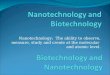 Nanotechnology and Biotechnology