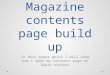 Contents page build up