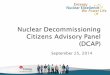 Nuclear Decommissioning Citizens Advisory Panel