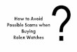 How to avoid possible scams when buying rolex watches