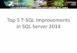 Top 5 T-SQL Improvements in SQL Server 2014