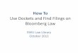 How To Use Dockets and Find Filings on Bloomberg Law