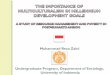The Imporatnce of Millennium Development Goals: A Study of Resource Management and Poverty in Post-Suharto Ambon