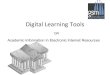 Digital learning tools
