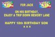 Jack's birthday tribute