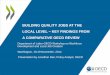 Building quality jobs at the local level – Key Findings from A comparative OECD review