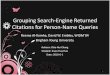 Grouping search engine returned citations for person-name queries