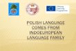 Polish language comes from indoeuropean language family