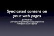 Syndicated content on your web pages