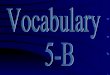 TEMA 5B Vocabulario