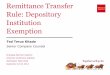 Remittance Transfer Rule: Depository Institution Exemption