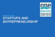 Start-ups and Entrepreneurship September 16