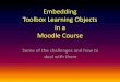 EmbeddingToolbox Learning Objects in a Moodle Course