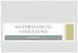 Mathematical operations