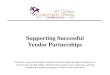 Supporting Successful Vendor Partnerships - Cindy Hogan/Camille Thompson, Christian Living Communities
