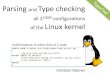 Parsing and Type checking all 2^10000 configurations of the Linux kernel