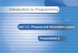 Unit 1.3 Introduction to Programming (Part 2)