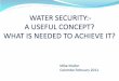 Water security - a useful concept? What is needed to achieve it? by Mike Muller, GWP Technical Committee member