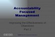 Accountability Focused Management Part 2