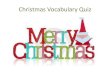Christmas Vocabulary Quiz