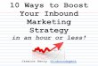 How to Boost Your Inbound Marketing Strategy in an Hour or Less