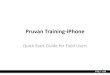 Quick start guide pruvan training i phone