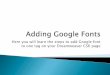 Google Fonts for Dreamweaver CS6