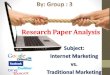 Research paper analysis on Internet Marketing Vs. Traditional Marketing