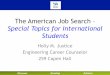 American job search special topics for int'l students fa2013