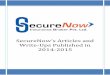 SecureNow's articles published in 2014-15