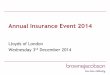 Annual Insurance Event 2014 - 3 December 2014