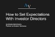 How To Set Expectations With Investor Directors