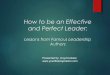 How to be an effective and perfect leader