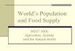 World Population and Food Supply