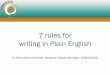 7 rules for writing in plain english