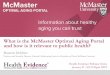 What is the McMaster Optimal Aging Portal and How is it Relevant to Public Health?