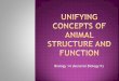 Unifying concepts of animal structure and function