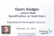 Open Badges...more than Gamification or Gold Stars