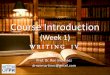 Course introduction (week 1)