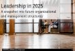 Leadership in 2025: A Snapshot into Future Organizational and Management Structures