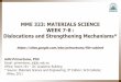Mme 323 materials science   week 7-8 - dislocations & strenghtening mechanisms