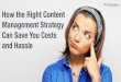 How the Right Content Management Strategy Can Save You Costs and Hassle
